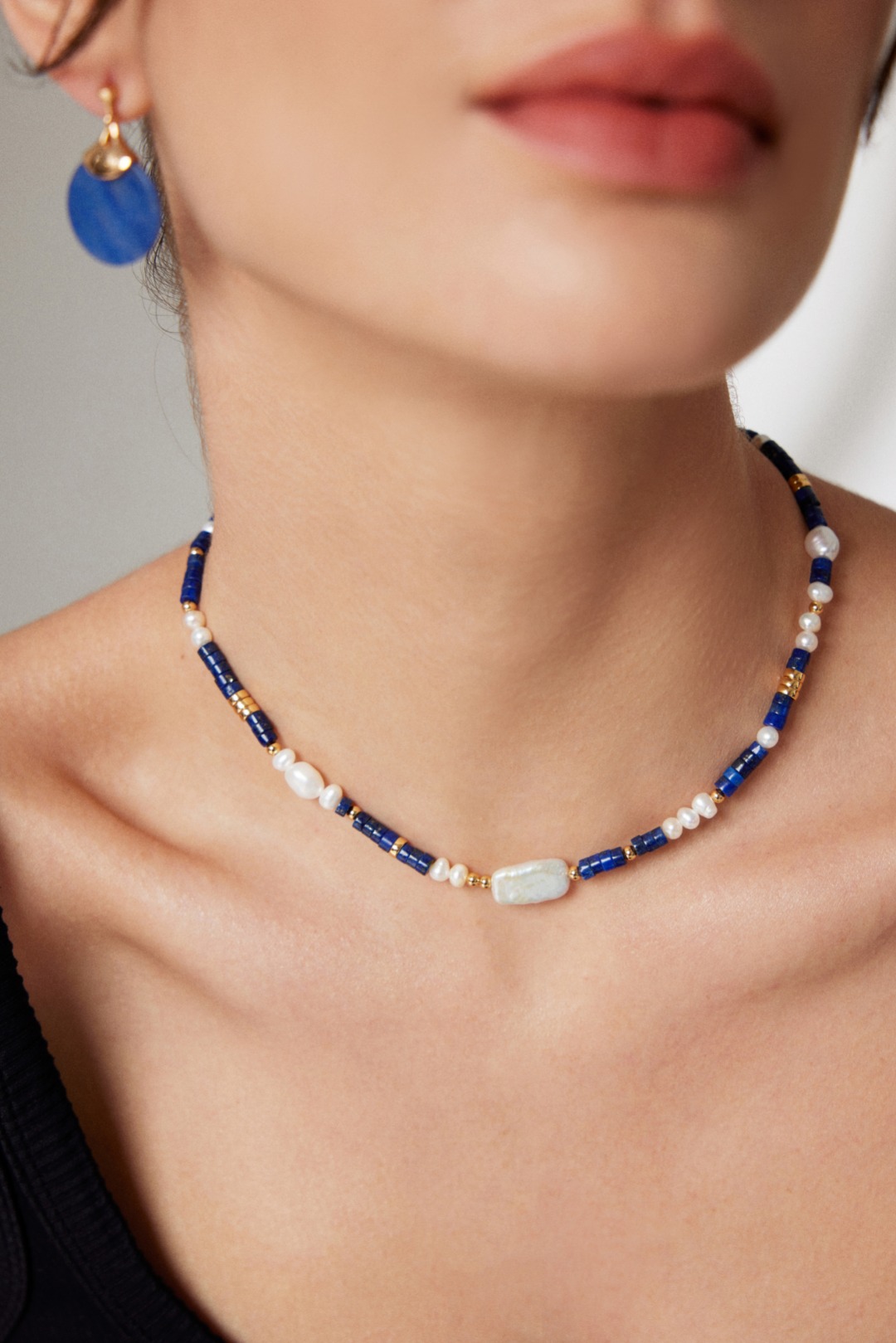 Lapis Pearl Necklace