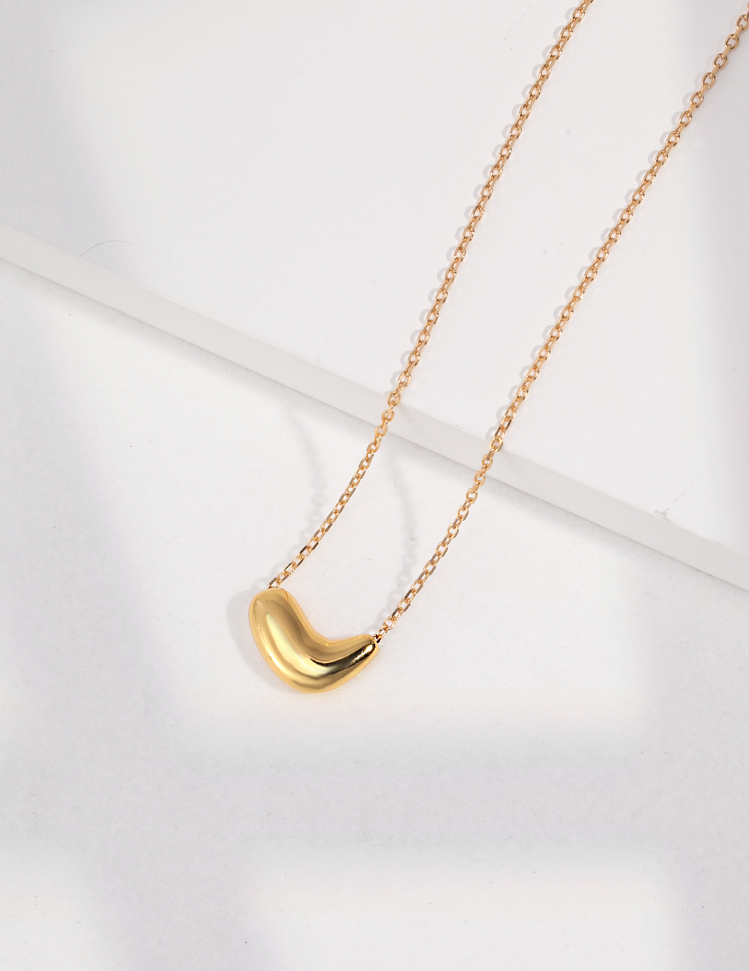 Golden Heart Necklace | 18K Gold Vermeil Heart Shaped Adjustable Necklace