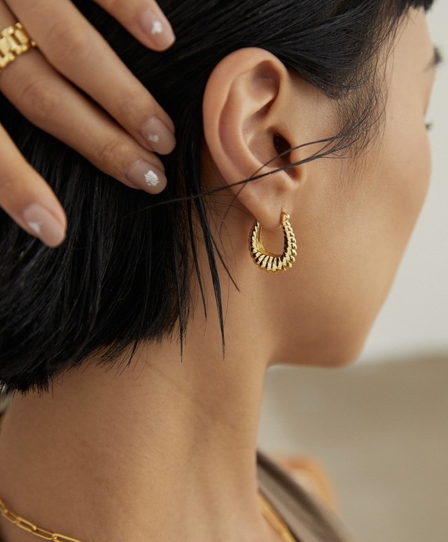 Swirl Gold Hoop Earrings