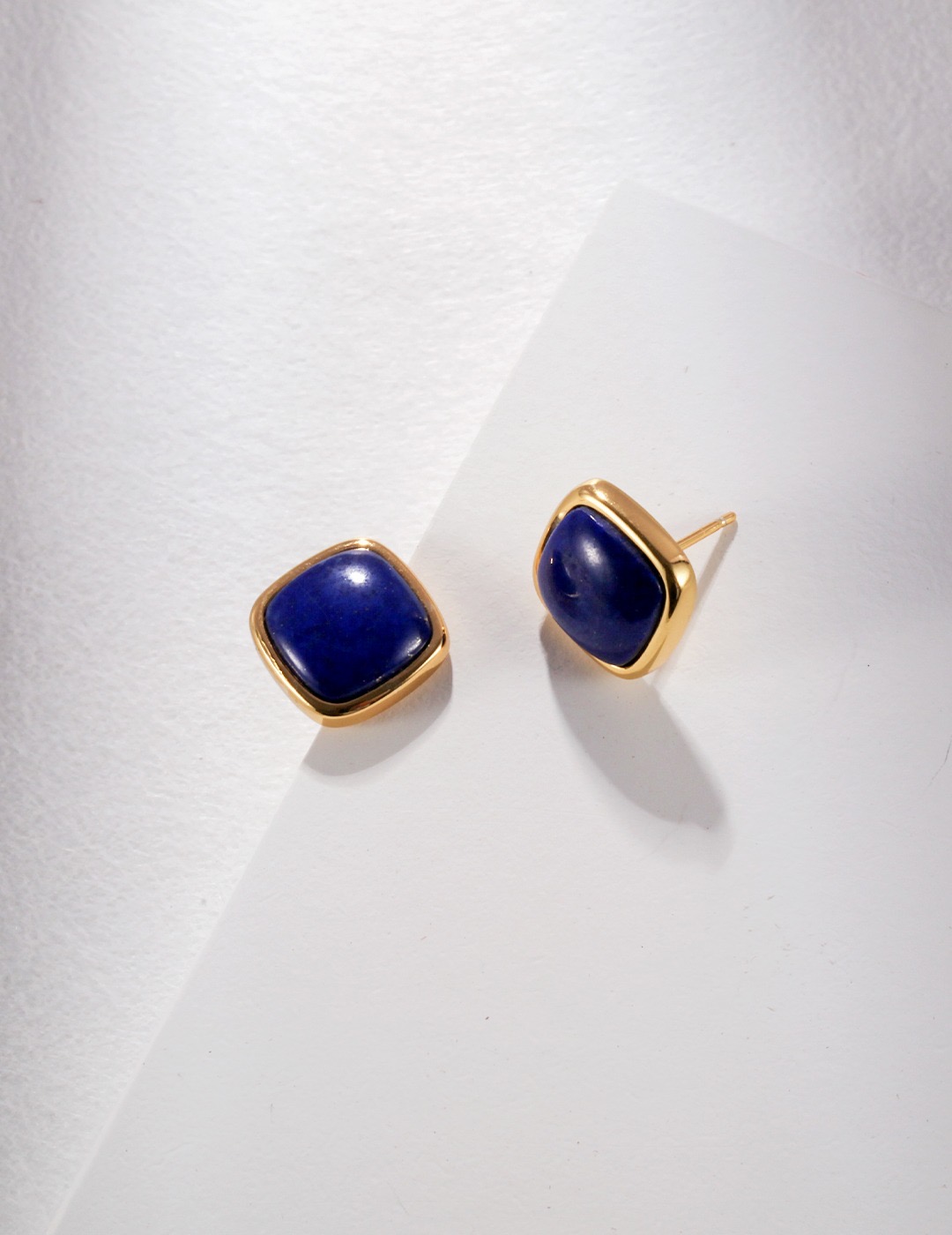 Lapis Stud Earrings - Timeless Elegance