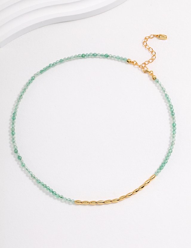 Gold Beaded Jade Necklace - Jewelry Voutique