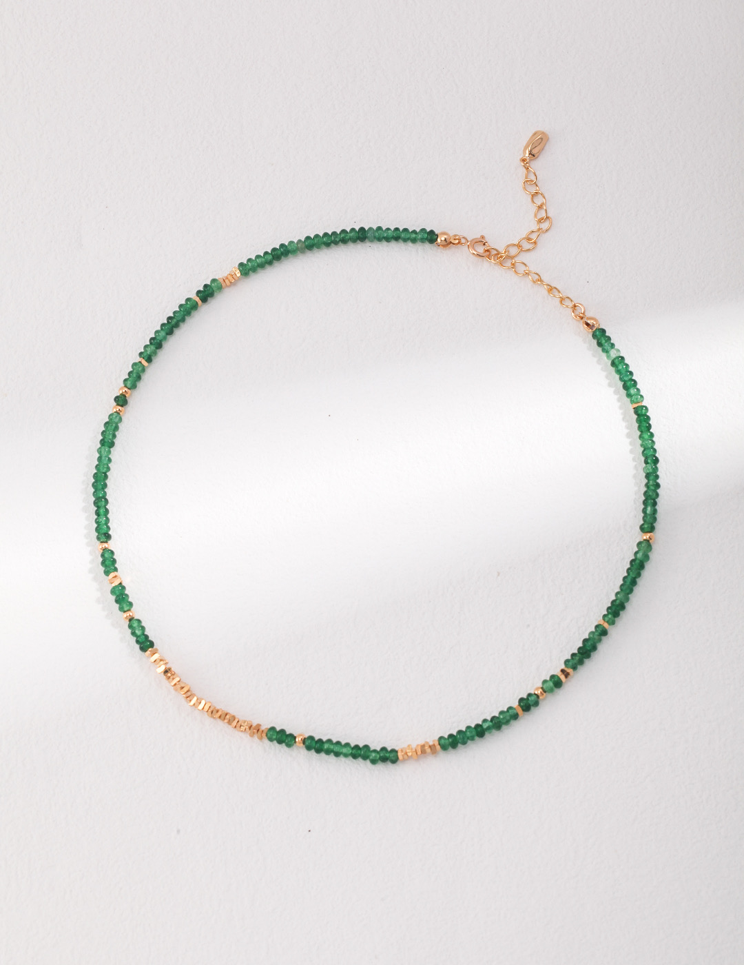 Green Gem Gold Beaded Necklace - Jewelry Voutique