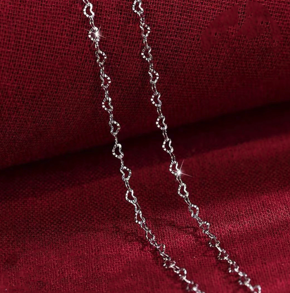 Heart Chain Necklace | Pure Silver Heart Chain Necklace