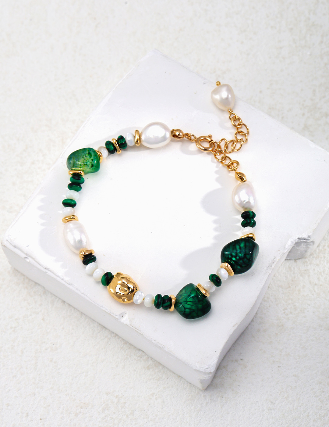 Green Agate Beaded Bracelet - Jewelry Voutique